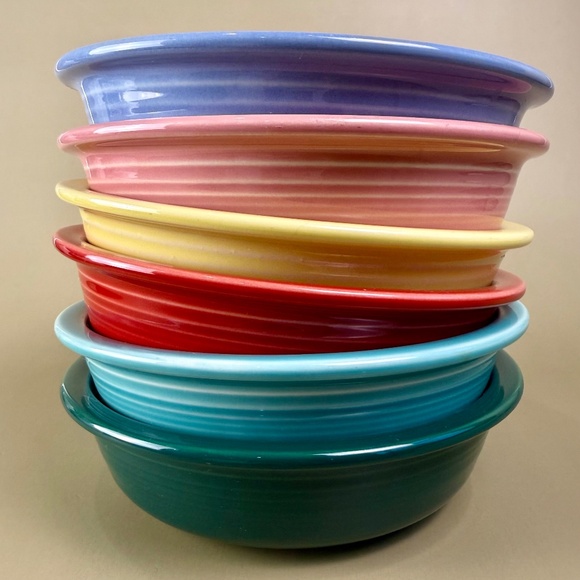 Fiestaware Other - Vintage Fiestaware Rim Cereal Bowls – Set of 6 Multicolor | HLC USA Pottery